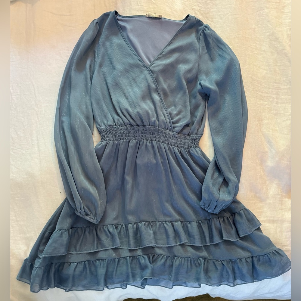 Altar’d state blue long sleeve mini dress